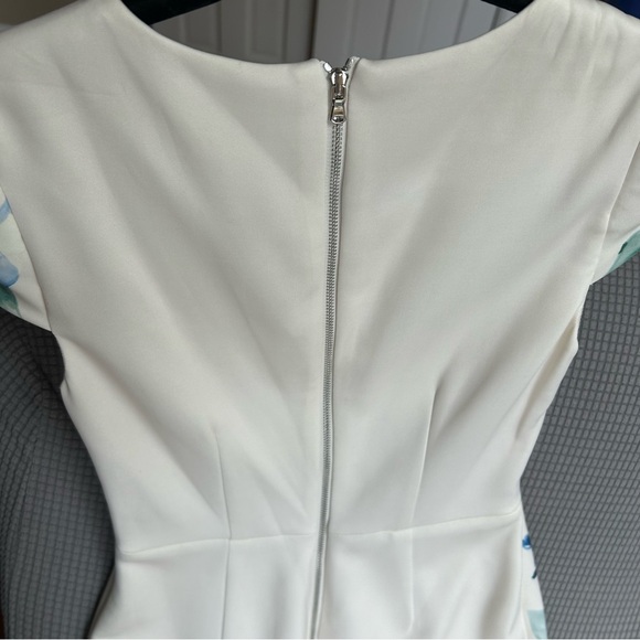 Betsey Johnson Cream Midi Cap Sleeve Dress - Size 0 - Picture 7 of 9